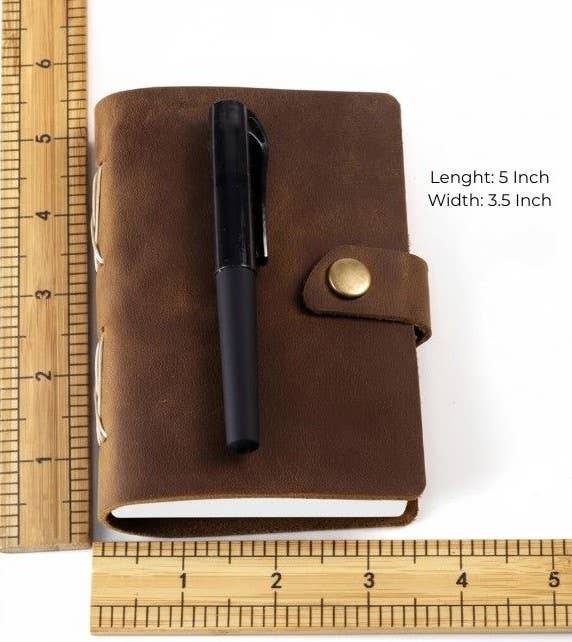 Mini Leather Journal | Handmade Vintage Travel Notebook