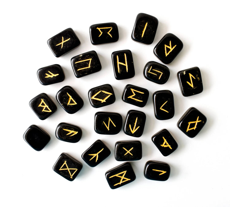 Rune Set - Black Jasper