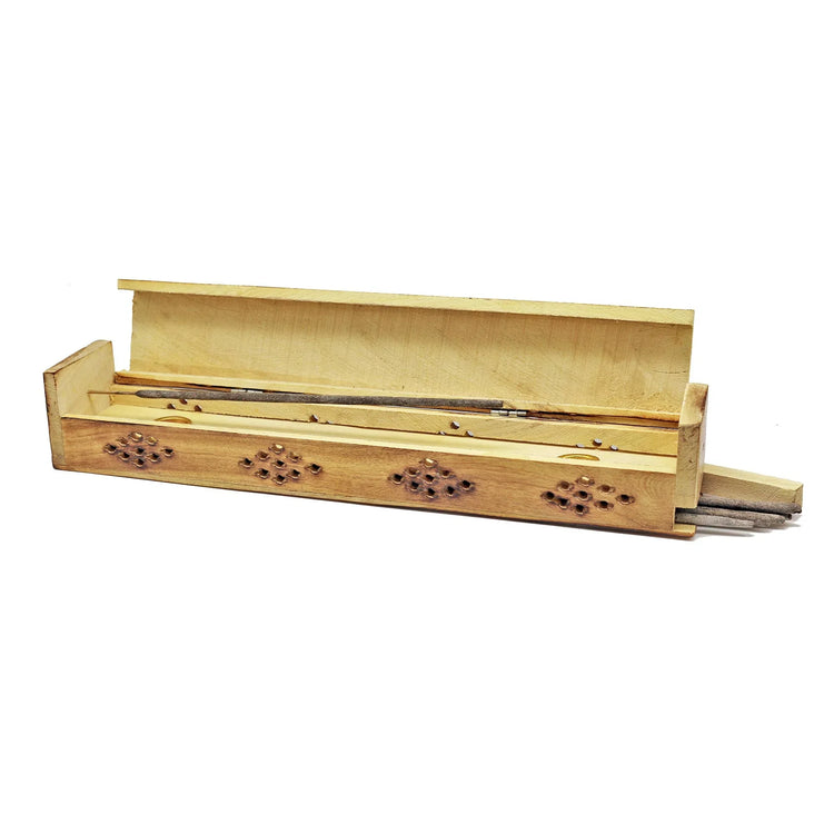 Wooden Incense Burner Box - Sun & Moon