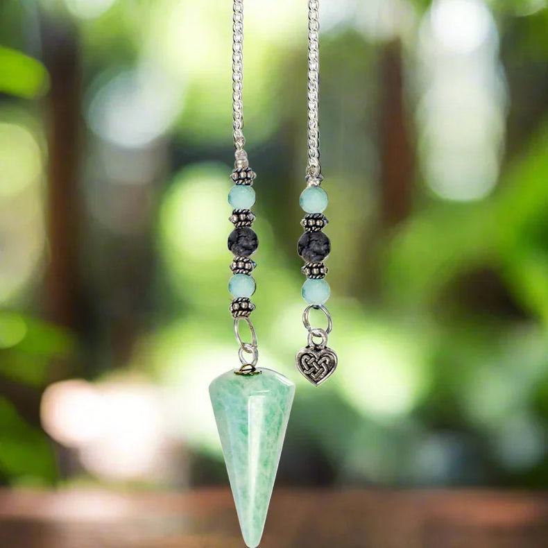 Amazonite Pendulum w/ Celtic Charm | Truth & Emotional Flow