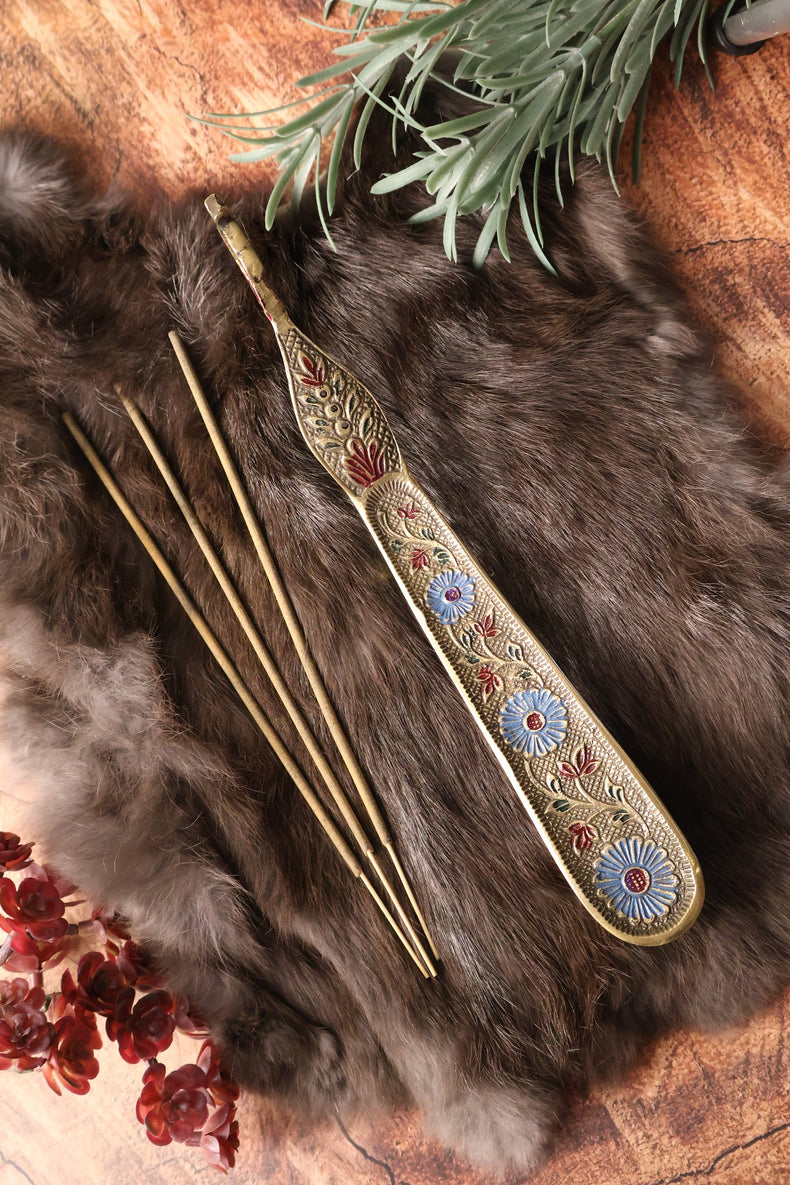 Brass Incense Burner - Peacock (9.75 in.)