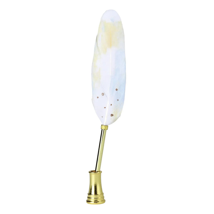 Quill Ballpoint Pen & Stand: Yellow Sparkling