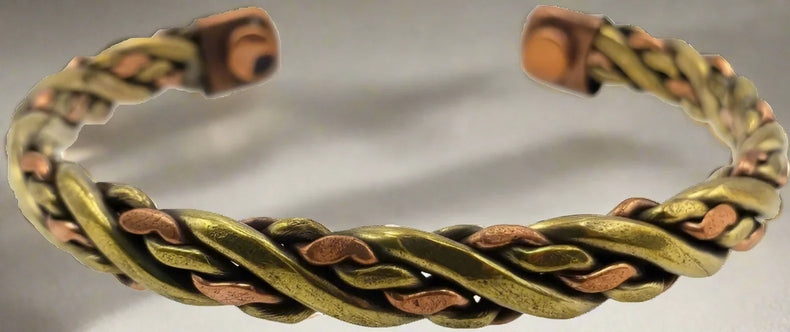 Pure Copper Magnetic Bracelet Arthritis Pain Therapy: Two Tone Twisted | 565A