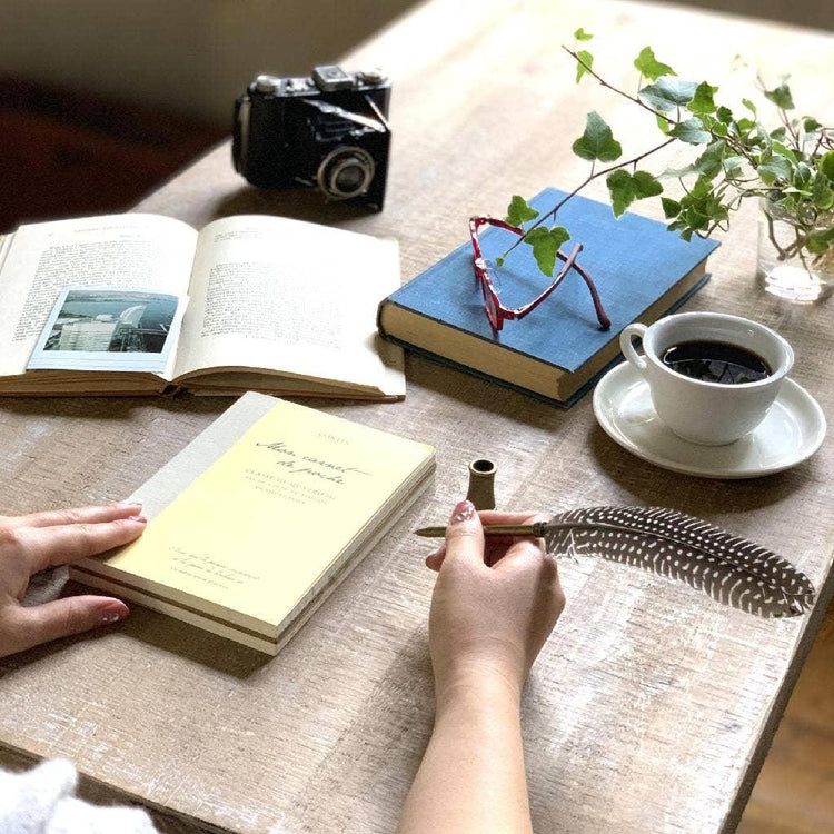 Quill Ballpoint Pen & Stand: Yellow Sparkling
