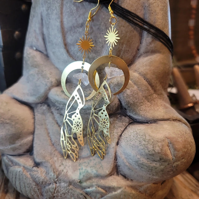 Clear Quartz Earrings - Wild Raven