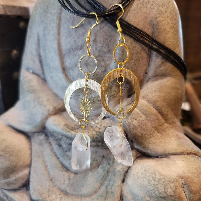 Clear Quartz Earrings - Wild Raven