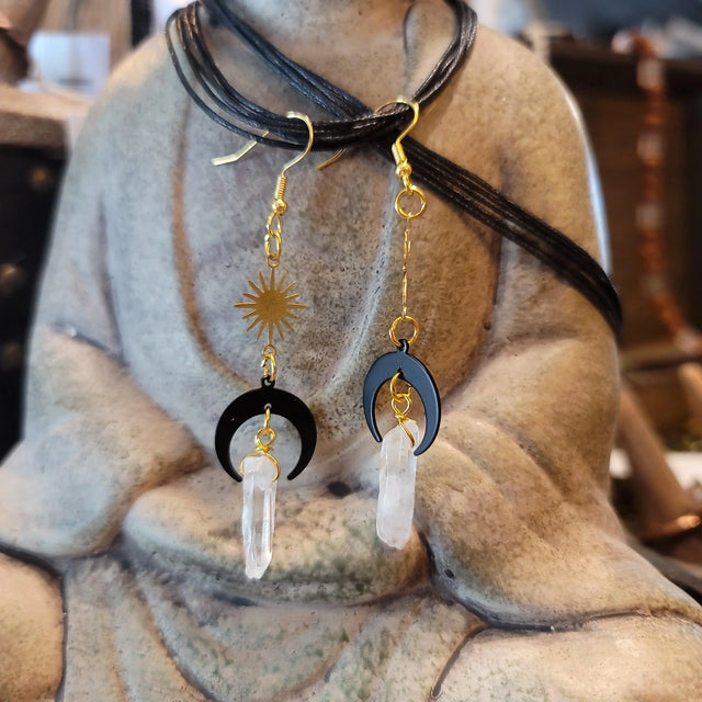 Clear Quartz Earrings - Wild Raven