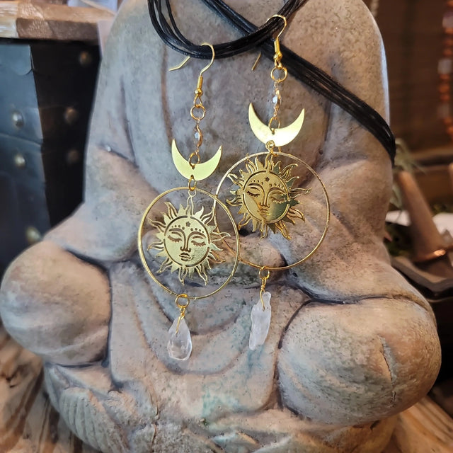 Clear Quartz Earrings - Wild Raven