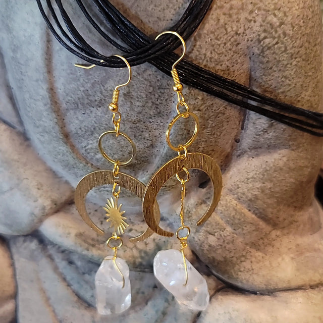 Clear Quartz Earrings - Wild Raven