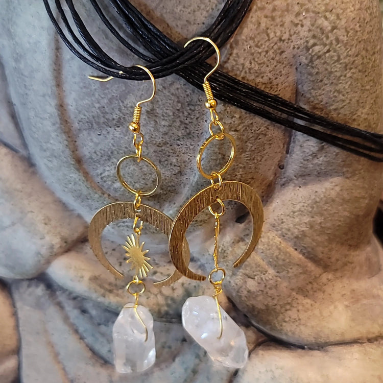 Clear Quartz Earrings - Wild Raven
