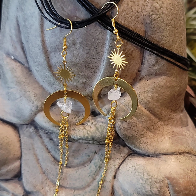 Clear Quartz Earrings - Wild Raven