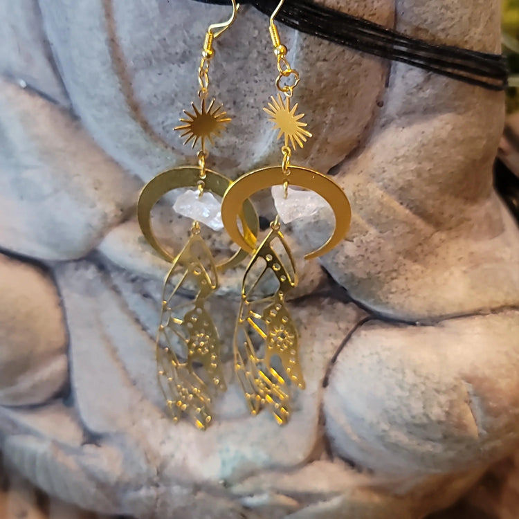 Clear Quartz Earrings - Wild Raven