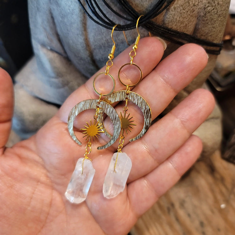 Clear Quartz Earrings - Wild Raven