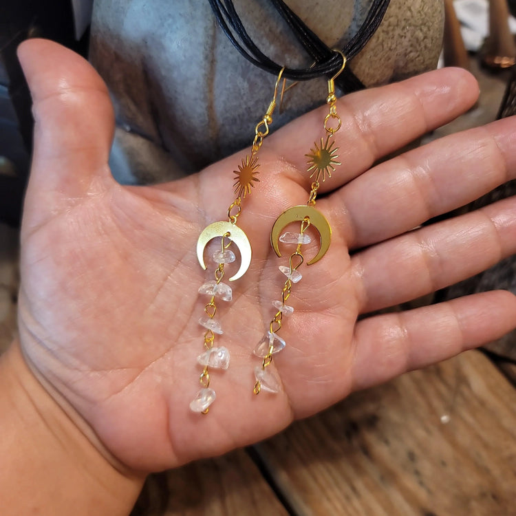 Clear Quartz Earrings - Wild Raven