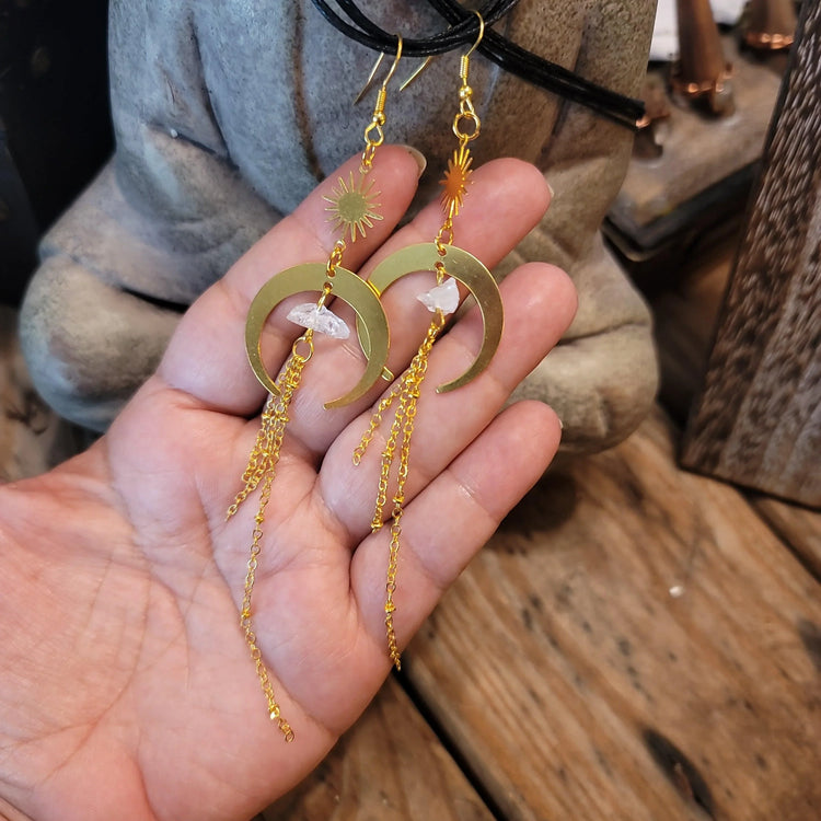 Clear Quartz Earrings - Wild Raven