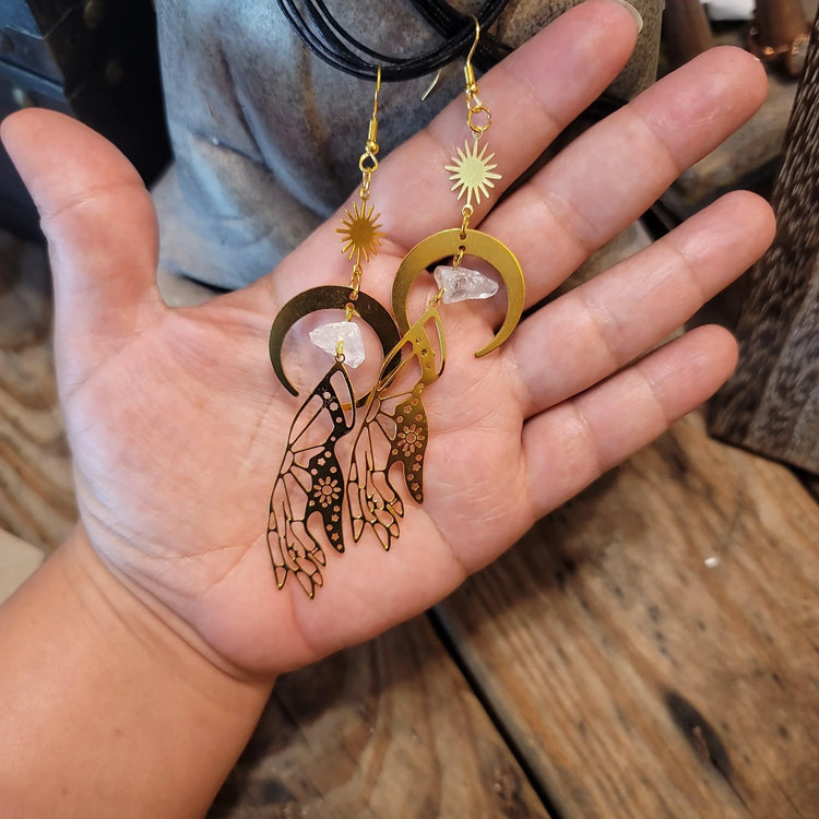 Clear Quartz Earrings - Wild Raven