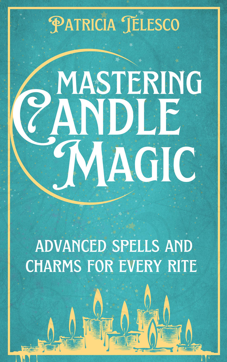 Mastering Candle Magic book cover featuring melting yellow candles and starry teal background