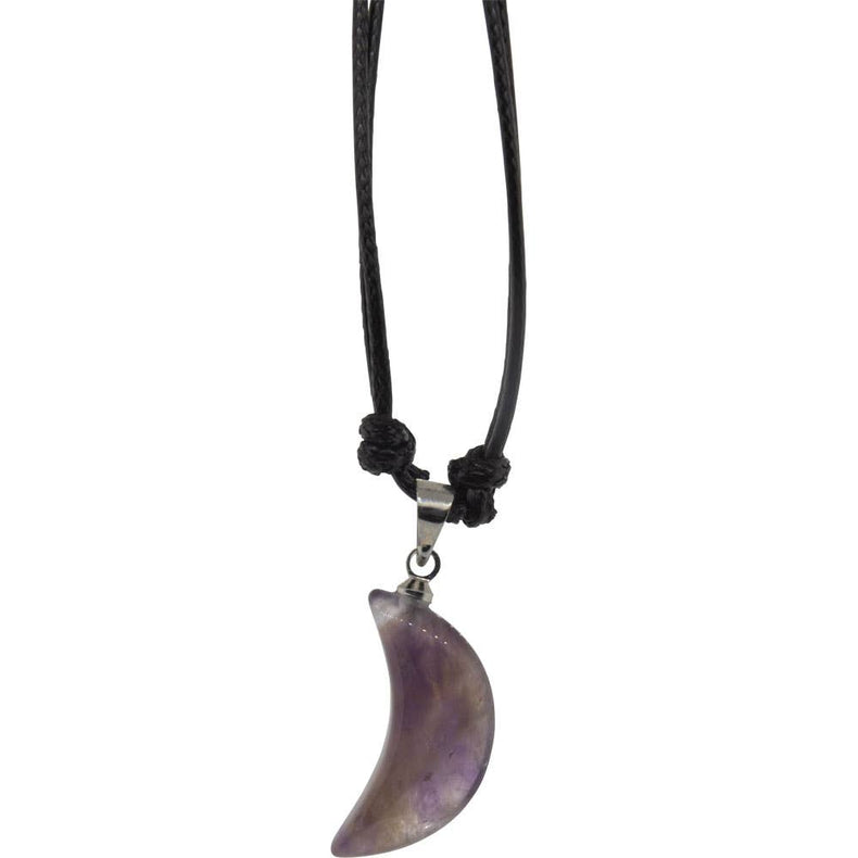 Gemstone Moon Necklace - Amethyst