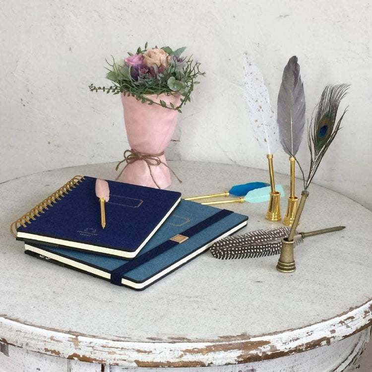 Quill Ballpoint Pen & Stand: Yellow Sparkling