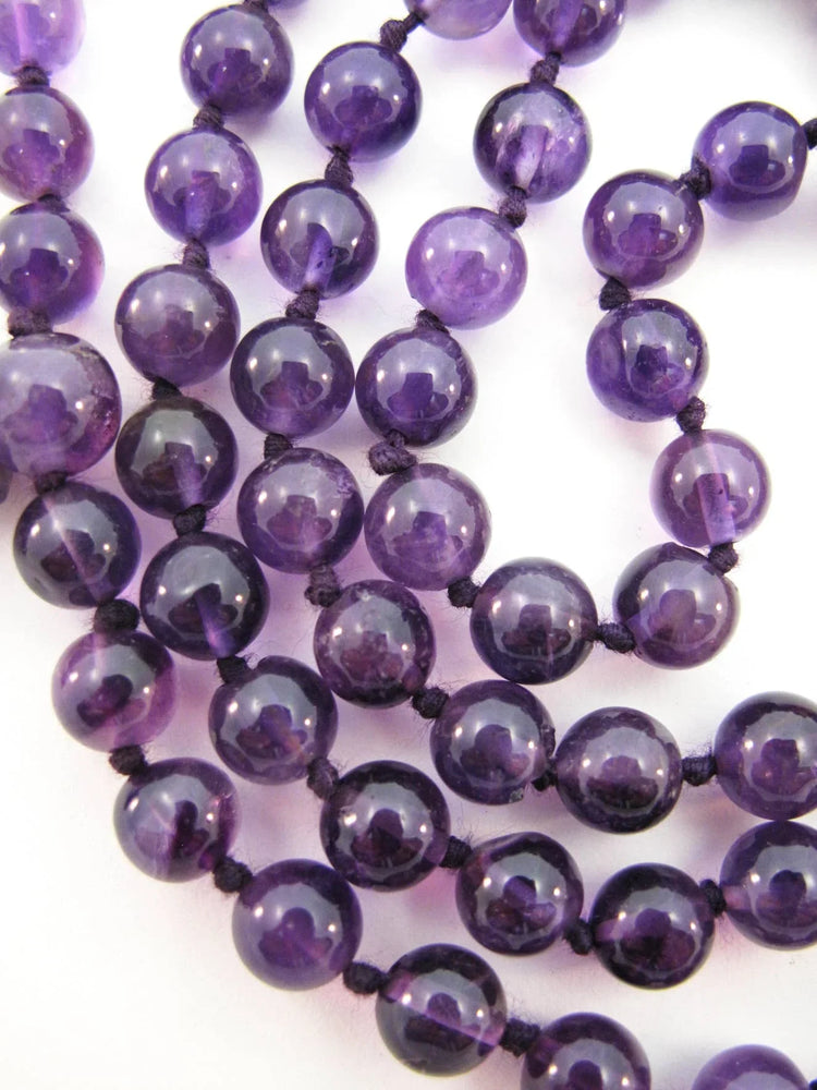 Knotted Amethyst Mala