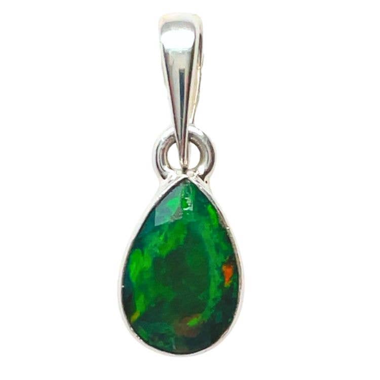Black Flash Opal Pendant: Oval