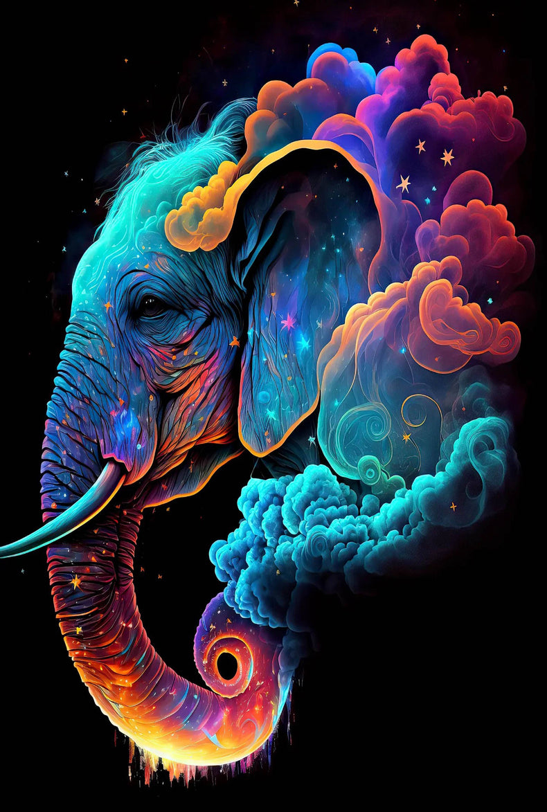 Spirit Elephant Cosmic Tapestry