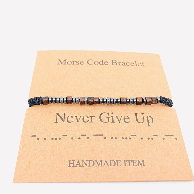 Morse Code Bracelet: Never Give Up