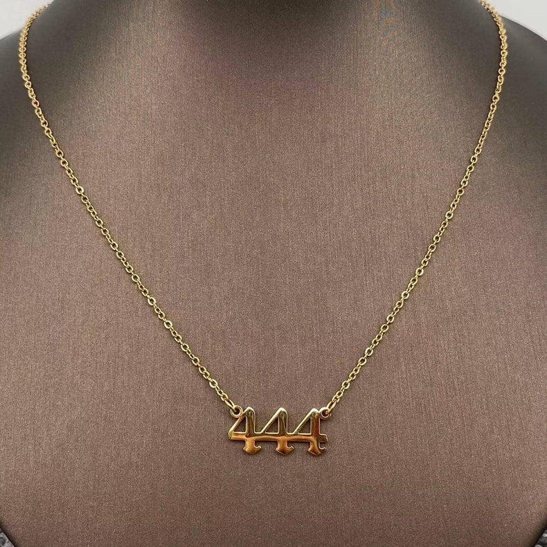 Lucky Numbers 18K Gold Plated Stainless Steel Necklace - FGS: 444