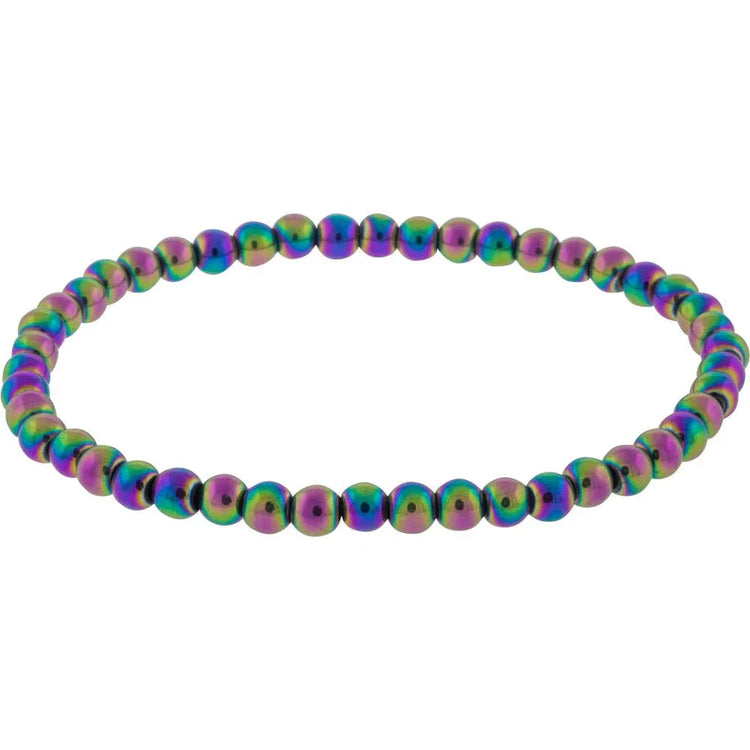 Rainbow Hematite Elastic Bracelet 4mm