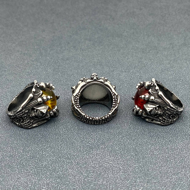 Eyes Stainless Steel Ring - White Size 9