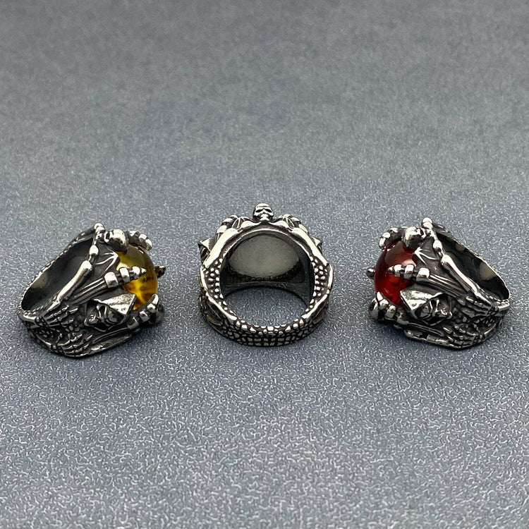 Eyes Stainless Steel Ring - Red size 12