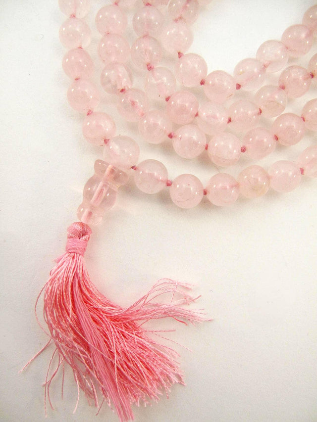 Knotted Rose Quartz Mala