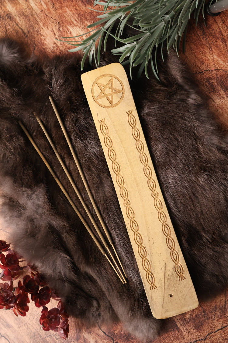 Wood Incense Holder Engraved
