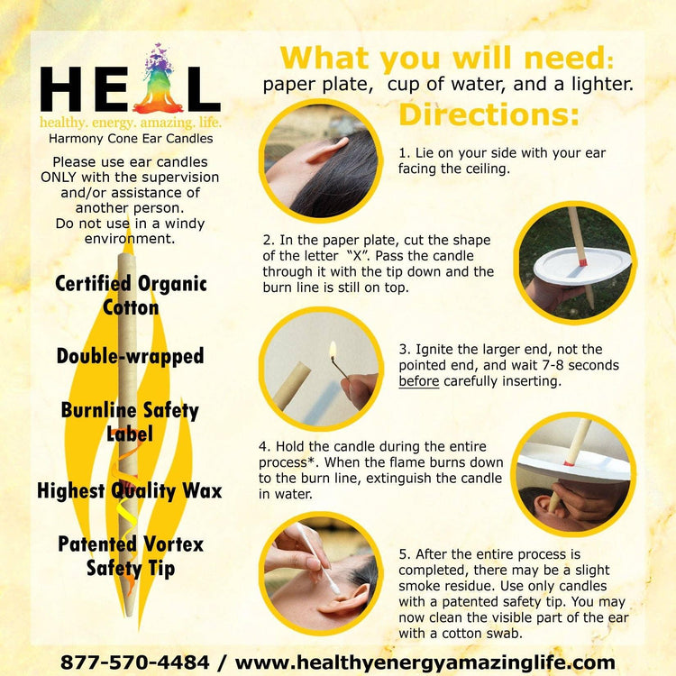 Beeswax Ear Candles: 2-Pack Unscented small