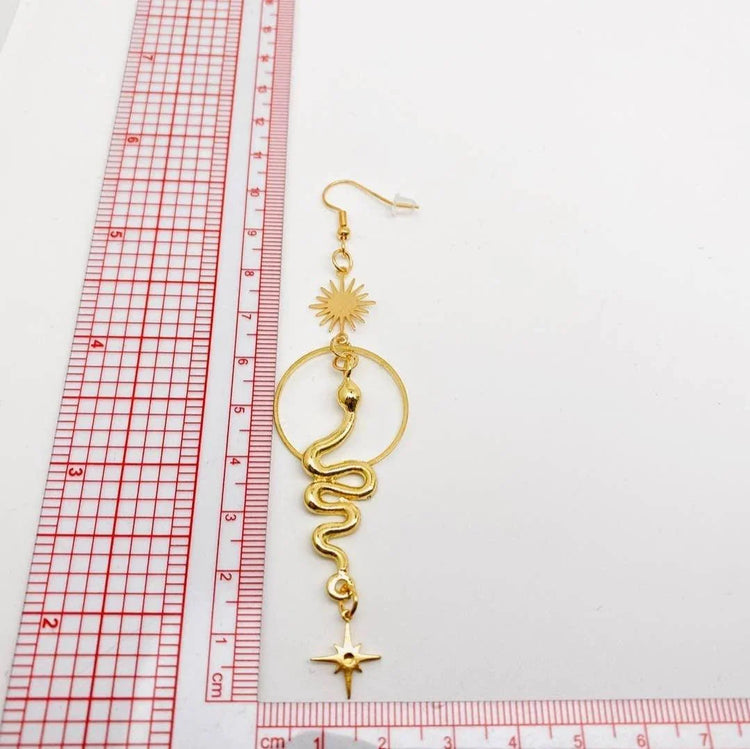 Golden Snake Earrings - Wild Raven