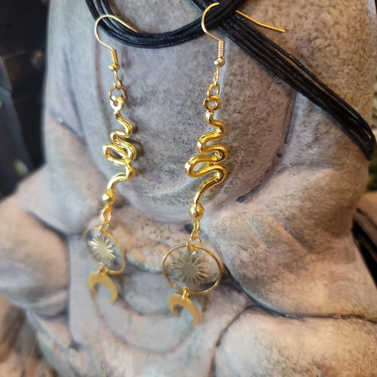 Golden Snake Earrings - Wild Raven