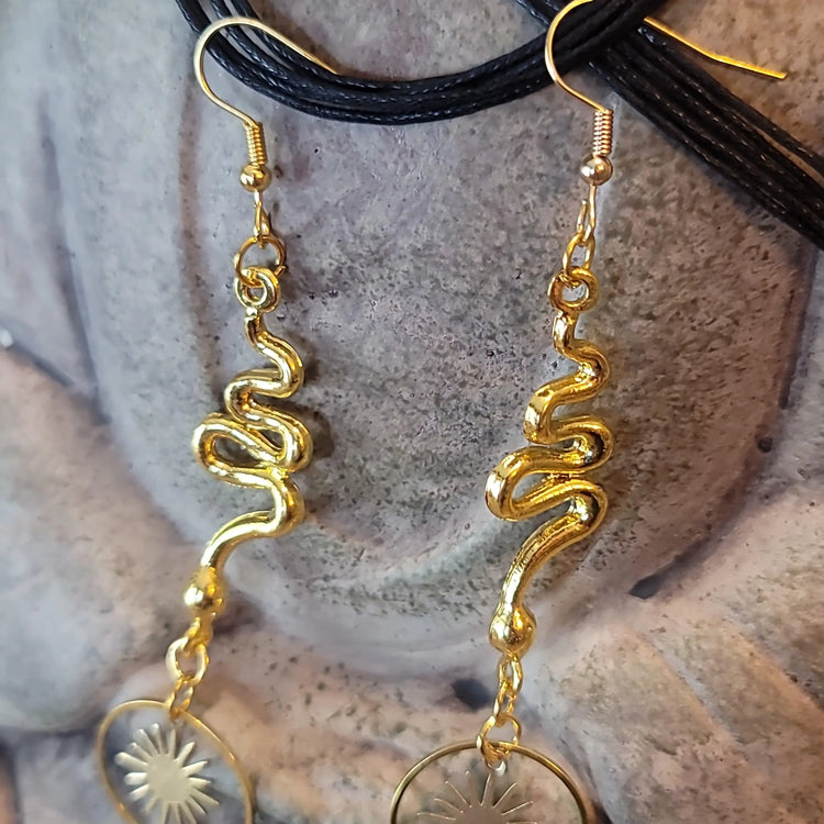 Golden Snake Earrings - Wild Raven
