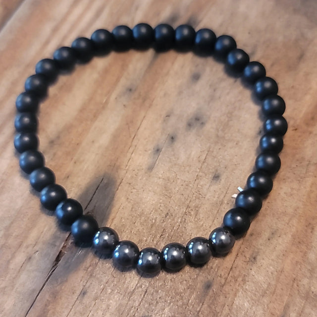 Hematite/Obsidian Bracelet - Wild Raven