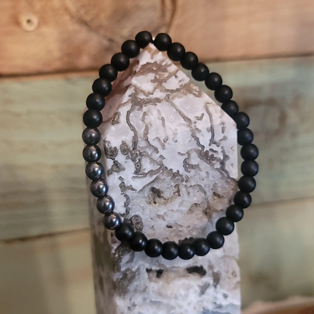 Hematite/Obsidian Bracelet - Wild Raven