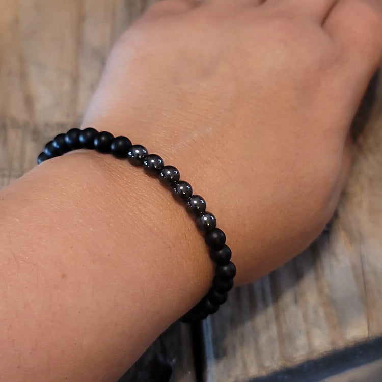 Hematite/Obsidian Bracelet - Wild Raven