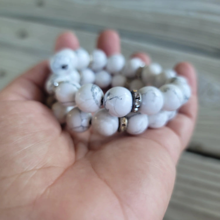 Howlite Double Wrap Bracelet - Wild Raven