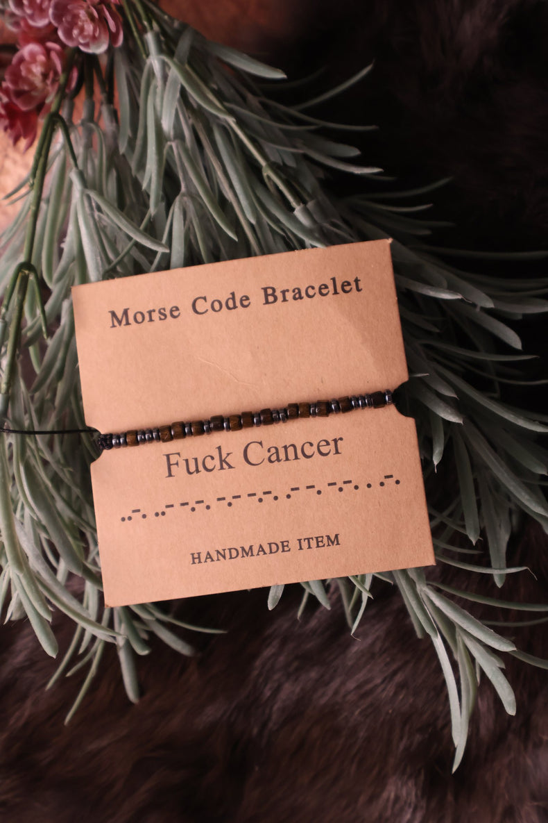 Morse Code Bracelet: Fuck Cancer