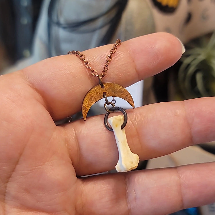 Opossum bone pendant - Wild Raven