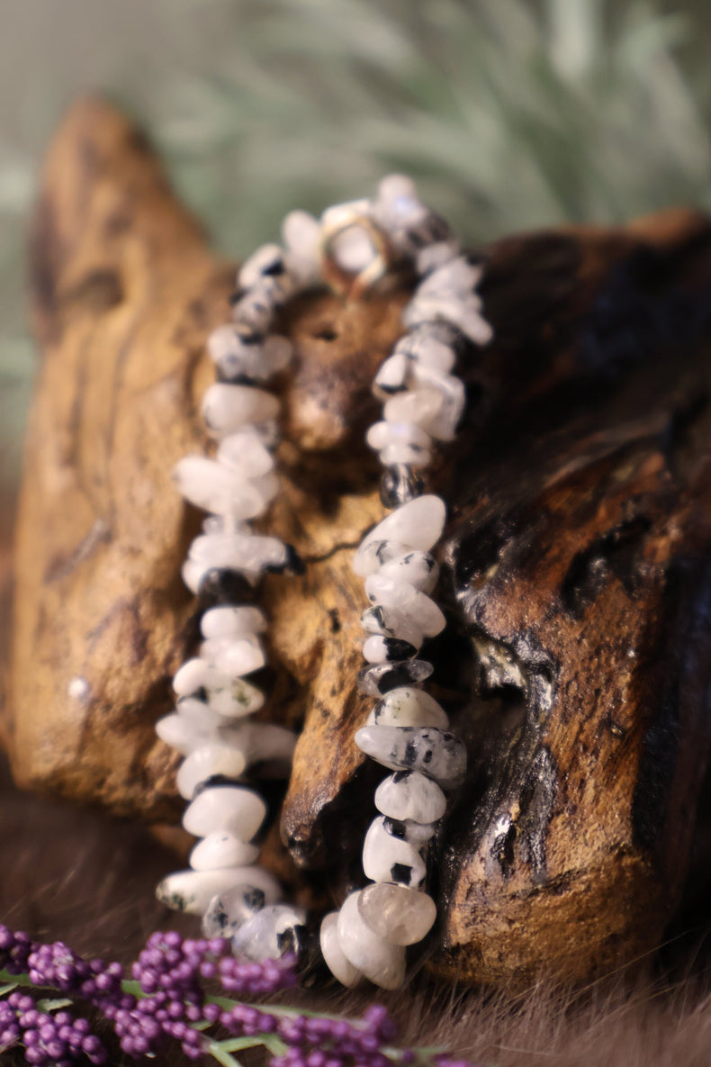 Rainbow Moonstone Chip Bracelet | Divine Feminine & Lunar Magic