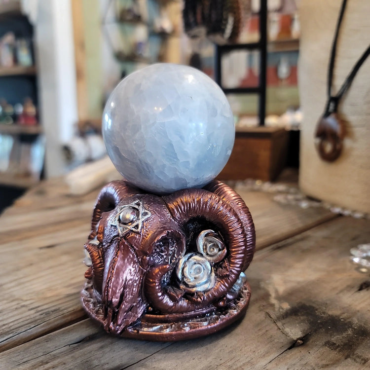 Ram Horn Sphere Base - resin pink - Wild Raven