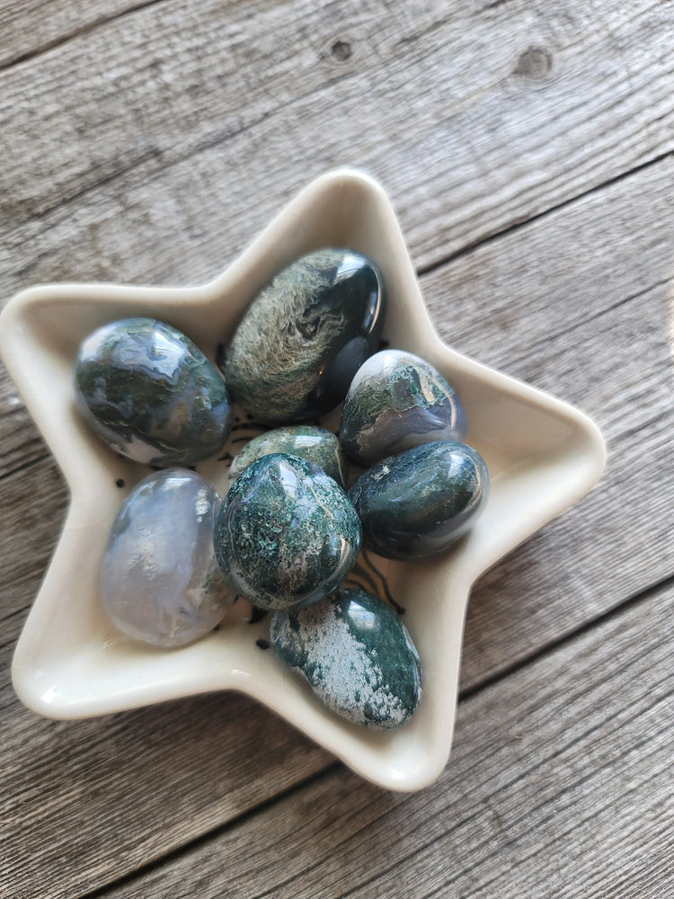 Moss Agate Tumbled | Abundance + Renewal