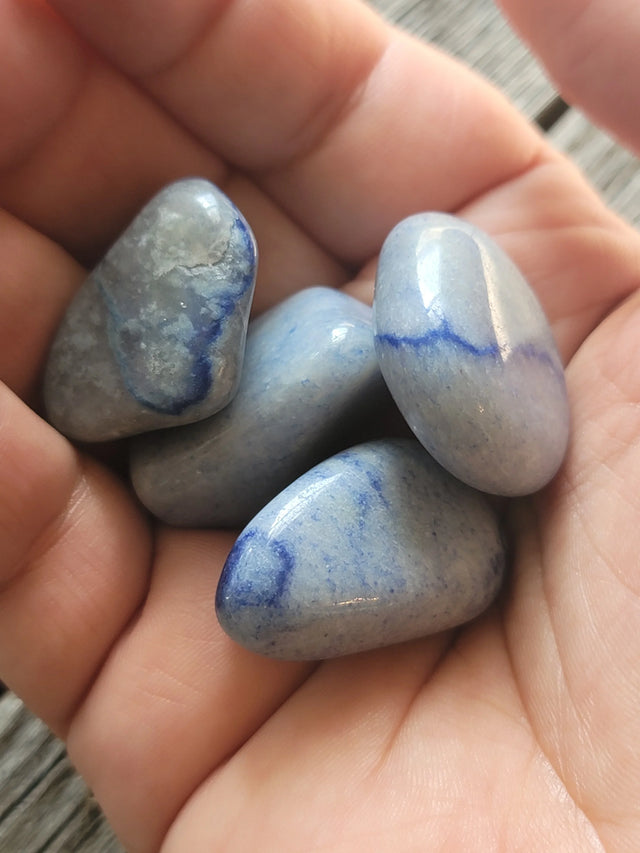 Blue Quartz Tumbled | Communication + Peace