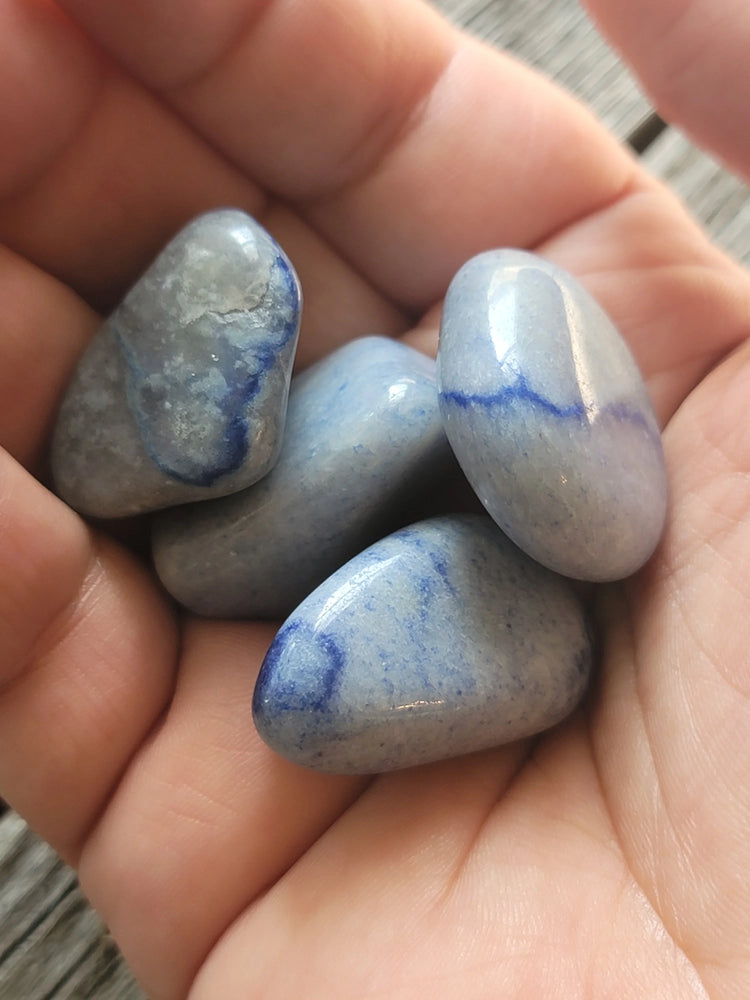 Blue Quartz Tumbled | Communication + Peace