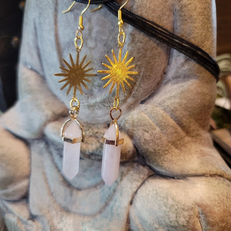 Rose Quartz Earrings - Wild Raven