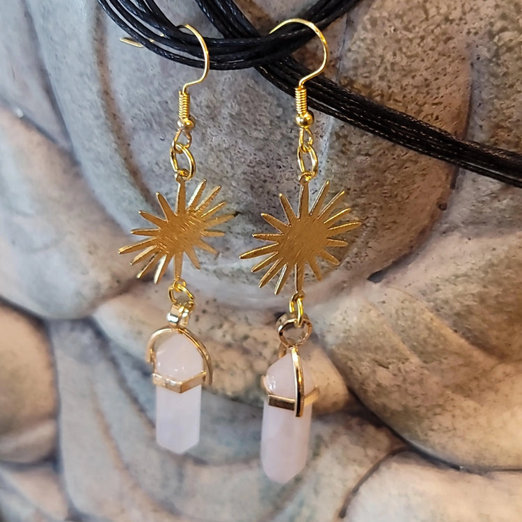 Rose Quartz Earrings - Wild Raven